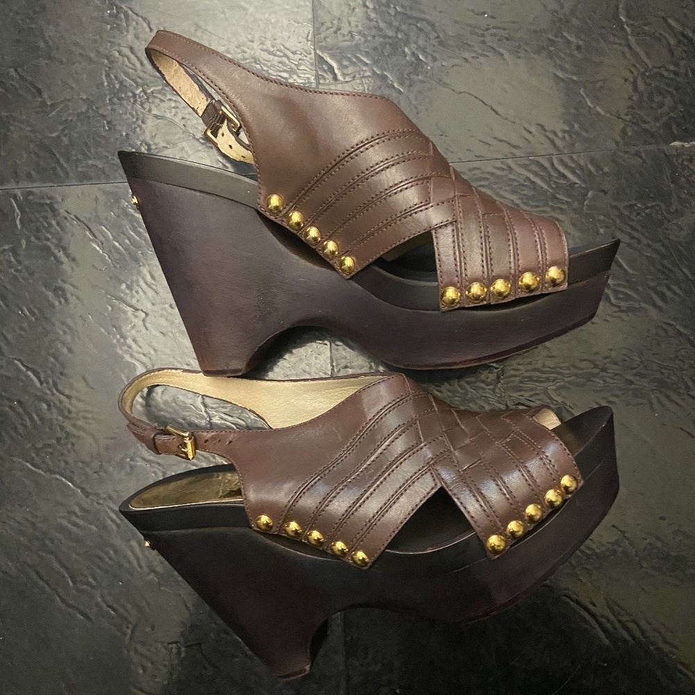 Brown Michael Kors Cutout Heels